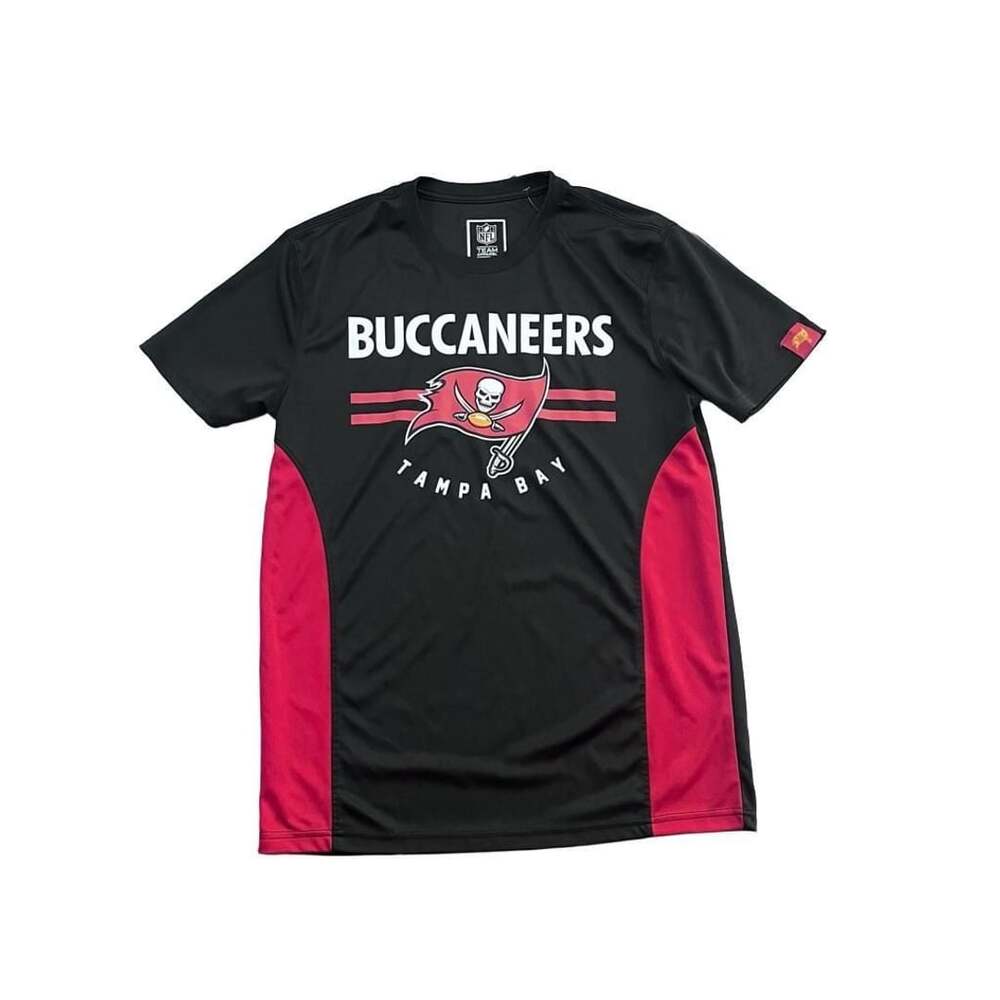 NFL Team Apparel Tampa Bay Buccaneers Performance T-Shirt Black Red Size M